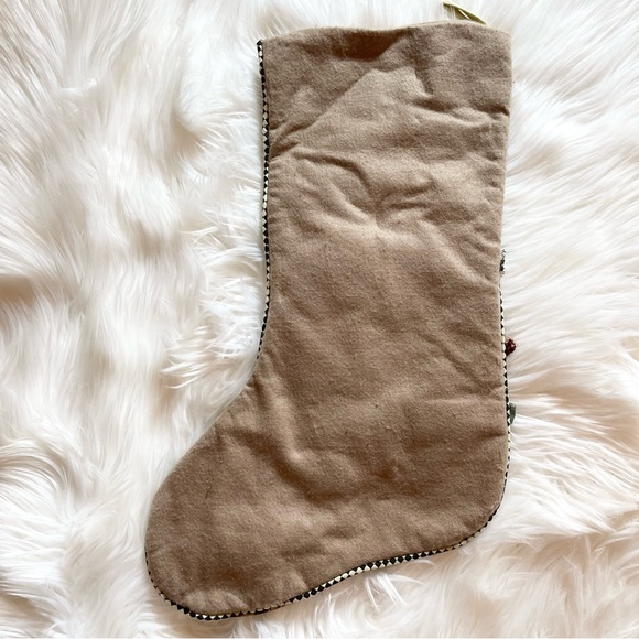 Embellished Primitive Christmas Stocking - Santa Holding Birdhouse - Picture 6 of 6